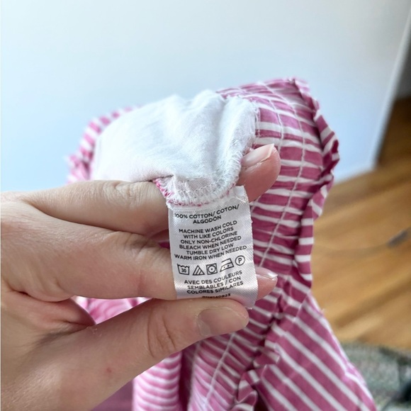 Loft cotton pink white stripe pull on drawstring shorts size XL - Picture 5 of 5